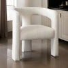 27 Inch Boucle Accent Chair Curved Back Cushioned Seating Ivory Finish By Casagear Home BM305037