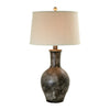 Aine 29 Inch Hydrocal Table Lamp Drum Shade Urn Shaped Base Slate Gray By Casagear Home BM305609