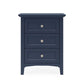 Fritz 30 Inch Nightstand 3 Drawers Nickel Round Handles Solid Wood Blue By Casagear Home BM305982