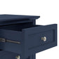 Fritz 30 Inch Nightstand 3 Drawers Nickel Round Handles Solid Wood Blue By Casagear Home BM305982