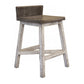 Suga 24 Inch Farmhouse Counter Height Stool Solid Pine Wood Ivory Gray By Casagear Home BM306130