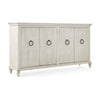 Cip 74 Inch 4 Door Console Table with Fixed Shelf Distressed Ivory Pine By Casagear Home BM306518