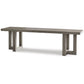 Gif 64 Inch Dining Bench Geometric Pedestal Legs Weathered Gray Finish By Casagear Home BM306616