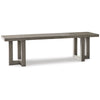 Gif 64 Inch Dining Bench Geometric Pedestal Legs Weathered Gray Finish By Casagear Home BM306616