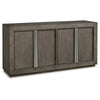 65 Inch Sideboard Buffet Server, 2 Double Door Cabinets, Weathered Gray By Casagear Home