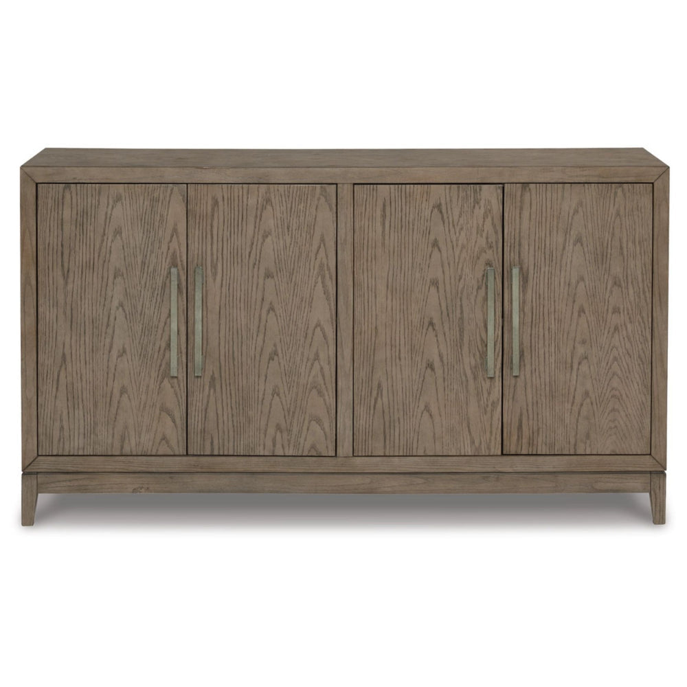 64 Inch Sideboard Buffet Server 2 Double Door Cabinets Rustic Brown By Casagear Home BM306626