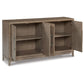 64 Inch Sideboard Buffet Server 2 Double Door Cabinets Rustic Brown By Casagear Home BM306626