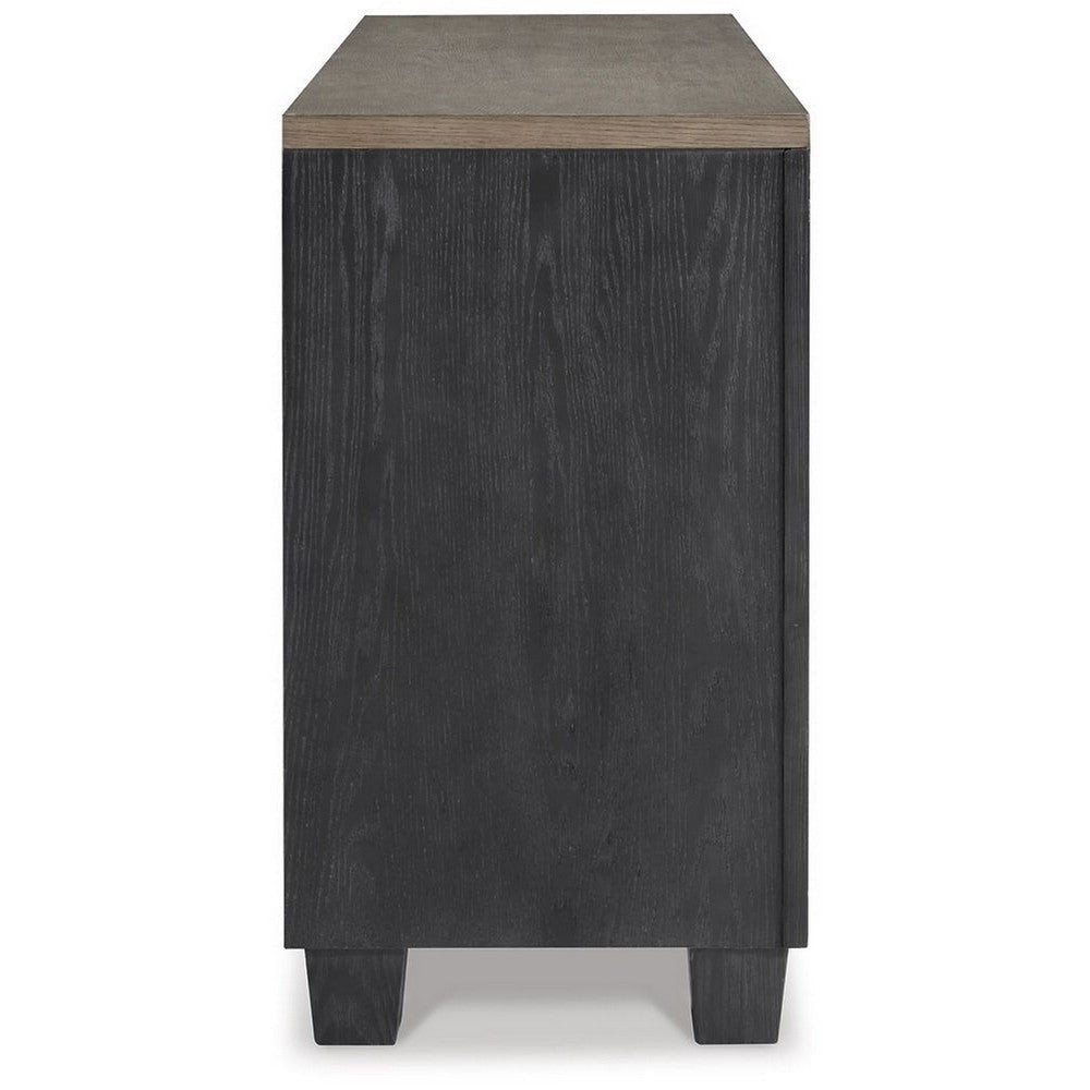 64 Inch Sideboard Buffet Server 2 Cabinets Drawers Gray Brown Black By Casagear Home BM306629