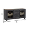 64 Inch Sideboard Buffet Server 2 Cabinets Drawers Gray Brown Black By Casagear Home BM306629