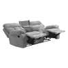 Charl 87 Inch Powered Dual Recliner Sofa Tufted Backrests Light Gray By Casagear Home BM306733