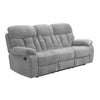 Charl 87 Inch Powered Dual Recliner Sofa, Tufted Backrests, Light Gray  By Casagear Home