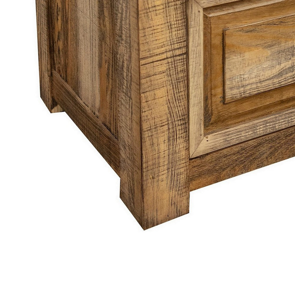 Maze 27 Inch 2 Drawer Nightstand Solid Pine and Mango Wood Light Brown By Casagear Home BM306768