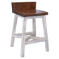 Ata 24 Inch Counter Height Stool Lacquer Finish Pine Wood Brown White By Casagear Home BM306784