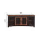 Ata 80 Inch TV Media Entertainment Console 2 Mesh Doors Pine Wood Black By Casagear Home BM306813