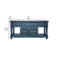 Genie 70 Inch TV Entertainment Console 3 Drawers Mango Wood Dark Blue By Casagear Home BM306860