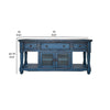 Genie 70 Inch TV Entertainment Console 3 Drawers Mango Wood Dark Blue By Casagear Home BM306860