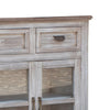 Kohl 67 Inch Console Cabinet 4 Doors Mango Wood 3 Gliding Drawers White By Casagear Home BM306957