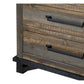 Lint 37 Inch Dresser Chest Pine Wood 3 Gliding Drawers Gray and Brown By Casagear Home BM306991