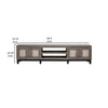 Aose 93 Inch TV Media Entertainment Console Shelves Solid Gray Pine Wood By Casagear Home BM307025