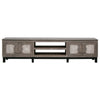 Aose 93 Inch TV Media Entertainment Console, Shelves, Solid Gray Pine Wood By Casagear Home