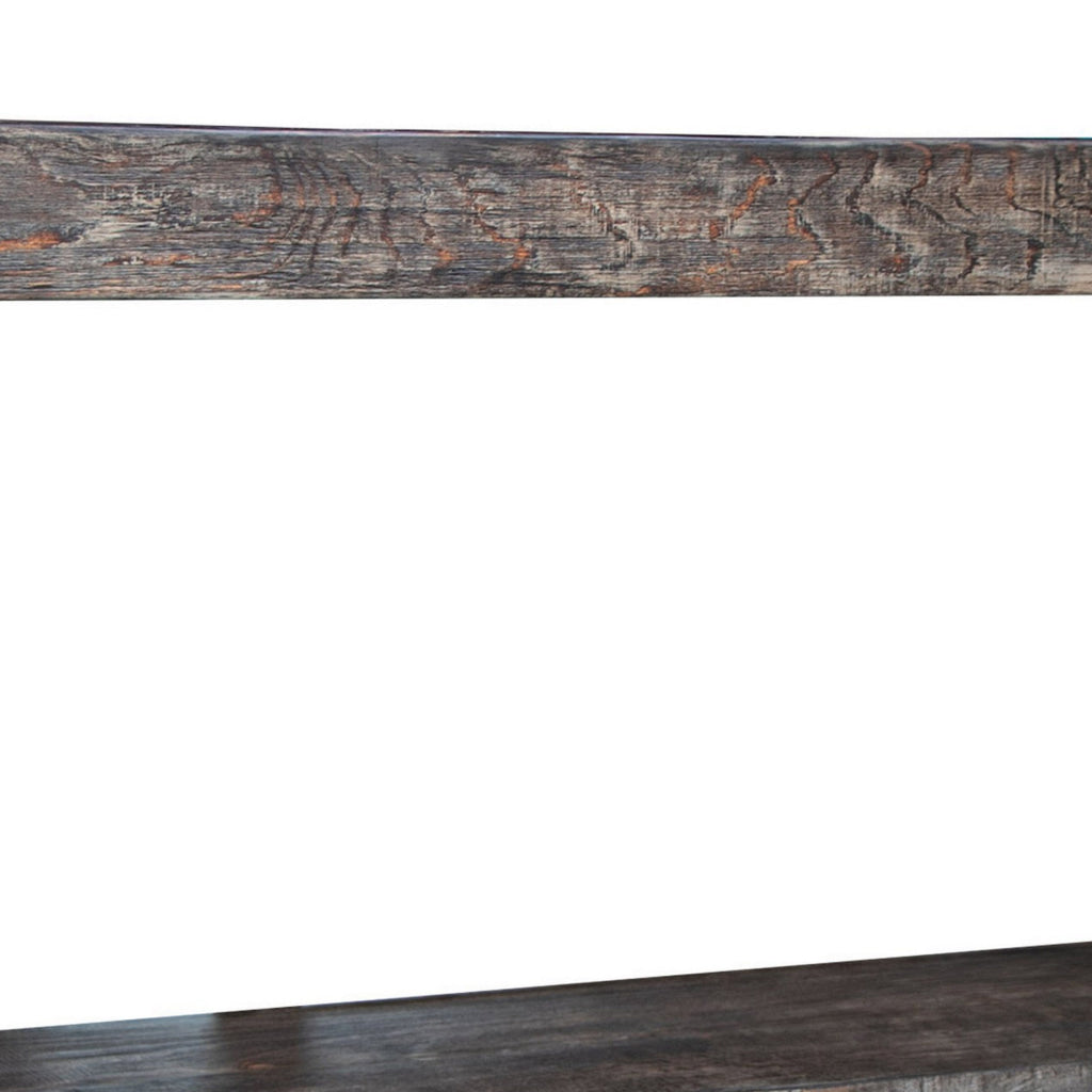 Noa 50 Inch Sofa Console Table Solid Pine Wood Distressed Brown 1 Shelf By Casagear Home BM307032