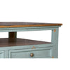 Rozy 50 Inch Coffee Table 4 Drawers Teal Blue Pine Wood Hand Finished By Casagear Home BM307043