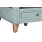 Rozy 50 Inch Coffee Table 4 Drawers Teal Blue Pine Wood Hand Finished By Casagear Home BM307043