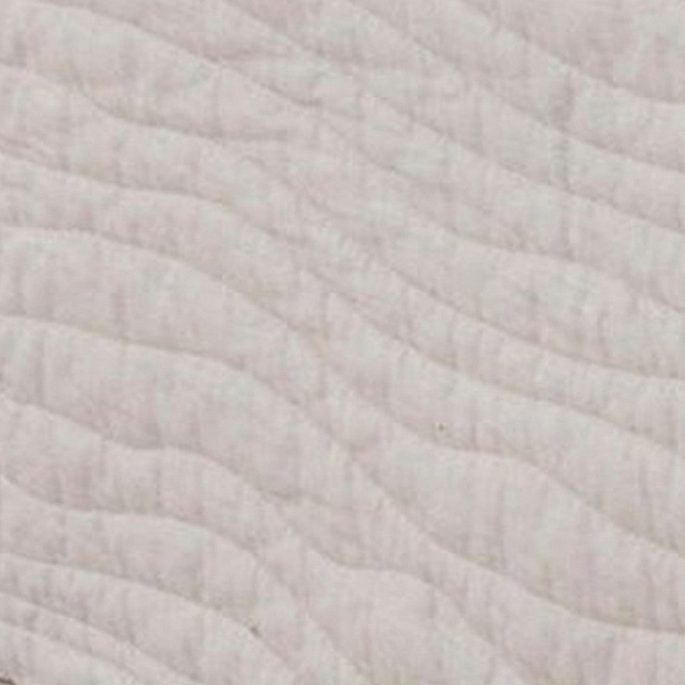 Sima Seashell Full Size Quilted Bed Skirt Cotton Fill Triple Layer Ivory By Casagear Home BM307052