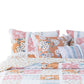 2pc Twin Quilt and Pillow Sham Set Patchwork Multicolor Floral Stripes By Casagear Home BM307055