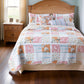 2pc Twin Quilt and Pillow Sham Set, Patchwork, Multicolor Floral, Stripes By Casagear Home