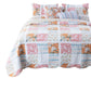 2pc Twin Quilt and Pillow Sham Set Patchwork Multicolor Floral Stripes By Casagear Home BM307055