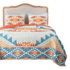 2pc Twin Quilt and Pillow Sham Set Geometric Motifs Multicolor Microfiber By Casagear Home BM307057