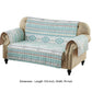 Linda 103 Inch Quilted Loveseat Cover Geometric Print Turquoise Polyester By Casagear Home BM307071