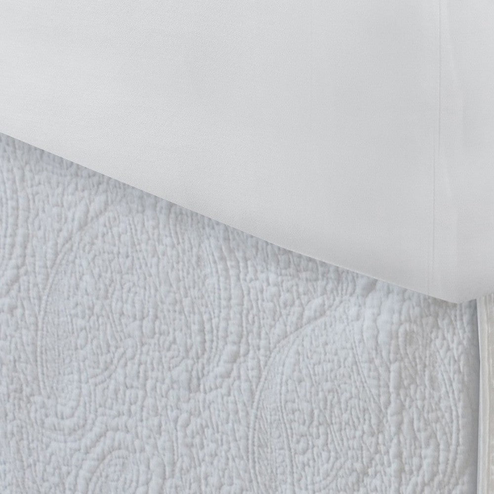 Muka Paisley Quilted Queen Bed Skirt Cotton Drop Ivory Polyester Platform By Casagear Home BM307085