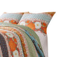 2pc Twin Quilt and Pillow Sham Set Floral and Songbirds Prints Multicolor By Casagear Home BM307092