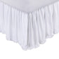 Mora King Bed Skirt, Polyester Platform, Split Corners, Ruffle Edge, White  By Casagear Home