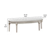 Nive 53 Inch Bench Semiround Shape Encrusted Faux Diamond Silver Oak By Casagear Home BM307111