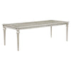 Nive 78- 96 Inch Dining Table with Extension Leaf, Faux Diamond Inlay, Silver By Casagear Home