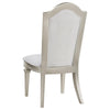 Nive 20 Inch Set of 2 Dining Chairs Tall Arch Back Silver Ivory Chenille By Casagear Home BM307115