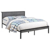 Rick Queen Size Platform Bed MDF Panel Headboard Gray Black Metal By Casagear Home BM307125