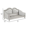 Nive Twin Daybed Classic Faux Diamond Silver Ivory Fabric Upholstered By Casagear Home BM307127