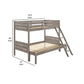 Twin over Full Bunk Bed Set Slatted Guard Rails Weathered Taupe Wood By Casagear Home BM307130