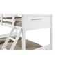 Amey Twin over Full Bunk Bed Guard Rails Attached Ladder White Wood By Casagear Home BM307133