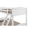 Laro Twin over Full Bunk Bed Attached Ladder Guard Rails White Wood By Casagear Home BM307138