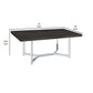 72 Inch Dining Table Rectangular Dark Oak Top Chrome Trestle Base By Casagear Home BM307146