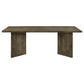 80 Inch Dining Table Rectangular Brown Mango Wood Double V Shaped Base By Casagear Home BM307148