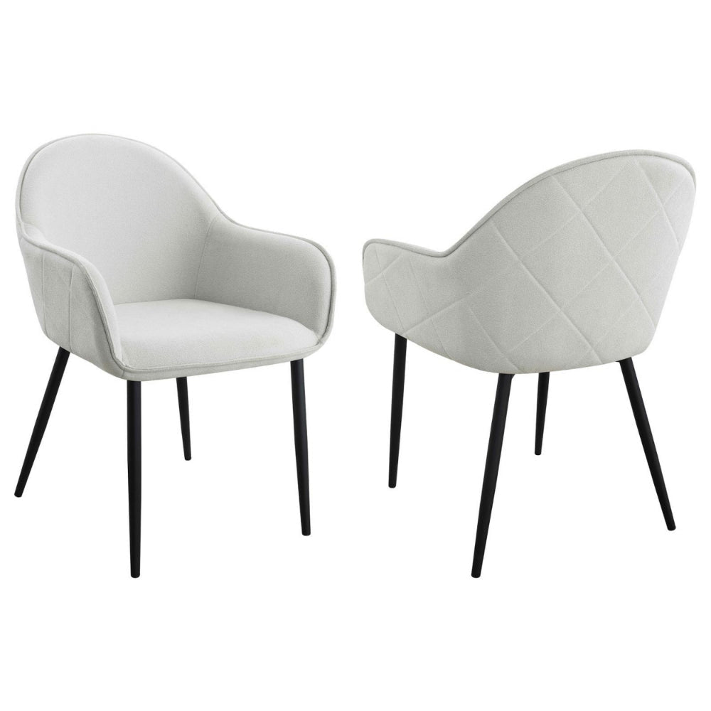 Emin 23 Inch Dining Armchair Modern Light Gray Fabric Seat Set of 2 By Casagear Home BM307150