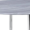 Kian 45 Inch Dining Table Round Glass Top Tapered Legs Wood Gray By Casagear Home BM307213