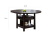 Ravie 60 Inch Counter Height Dining Table Round Top Shelf Wood Brown By Casagear Home BM307222