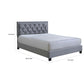 Mars King Size Platform Bed Tufted Fabric Upholstered Headboard Gray By Casagear Home BM307228